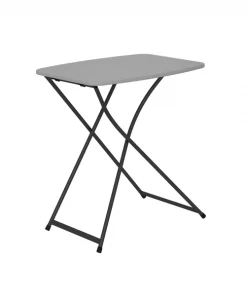 Bridgeport Folding Table, 18" x 26", Adj Height, Plastic, Grey