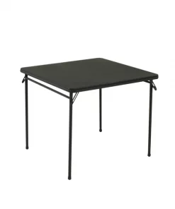 Bridgeport Folding Table, 34" Square, Vinyl Top, Black Color