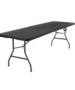 Bridgeport Folding Table, Blow Mold Table, Fold In Half, 96" x 30", Black Color