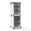 Luxor Modular Classroom Bookshelf - Narrow Stacked Modules with Casters and Tabletop