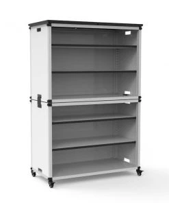 Luxor Modular Classroom Bookshelf - Wide Stacked Modules with Casters and Tabletop