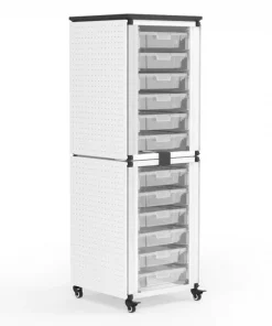 Luxor Modular Classroom Storage Cabinet - 2 stacked modules with 12 small bins