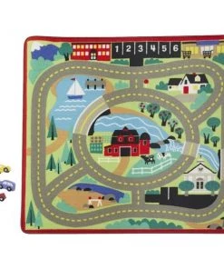 Melissa & Doug Round the Town Road Rug + Car Set