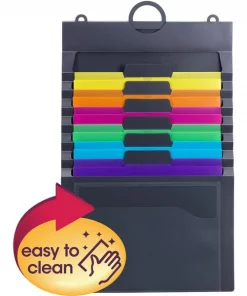 Smead Cascading Wall Organizer Gen 2, 6 Pockets, Letter, Gray/Bright