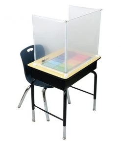 Healthy Bubbles PrivacyView, 3-Piece Clear Desktop Plastic Divider, 22 x 20 x 14in.