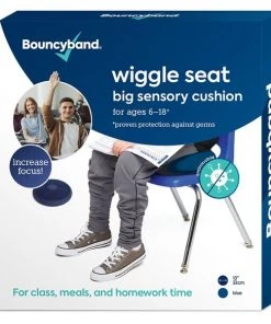 Bouncyband Antimicrobial Big Wiggle Seat Sensory Cushion, Blue 13in./33cm