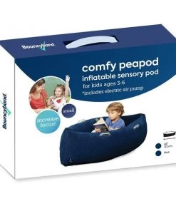 Bouncyband Comfy Peapod Inflatable Sensory Pod, 48in, Ages 3-6, Blue