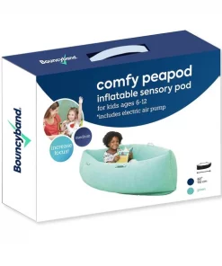Bouncyband Comfy Peapod Inflatable Sensory Pod, 60in, Ages 6-12, Green