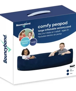 Bouncyband Comfy Peapod, Inflatable Sensory Pod, 80in, Blue