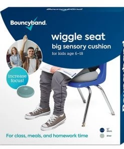 Bouncyband Big Wiggle Seat Sensory Cushion, Silver