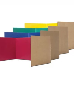 Flipside Corrugated Study Carrels, 12in x 48in, Assorted Colors, PK24