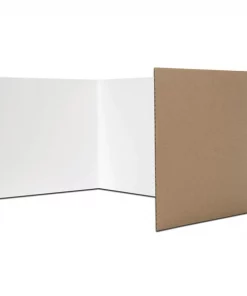 Flipside Corrugated Privacy Shield, 18in x 48in, White, PK24