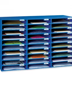 Pacon Classroom Keepers® Mailbox, 30-Slot, Blue, 21 H x 31.63 W x 12.75 D