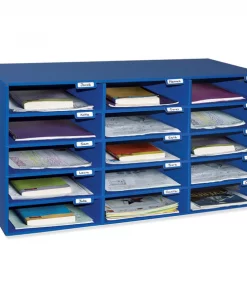 Pacon Classroom Keepers® Mailbox, 15-Slot, Blue, 16.38H x 31.5W x 12.88D