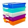 Storex Stack + Store Box Craft Organizer, Assorted Colors, 5-Pack