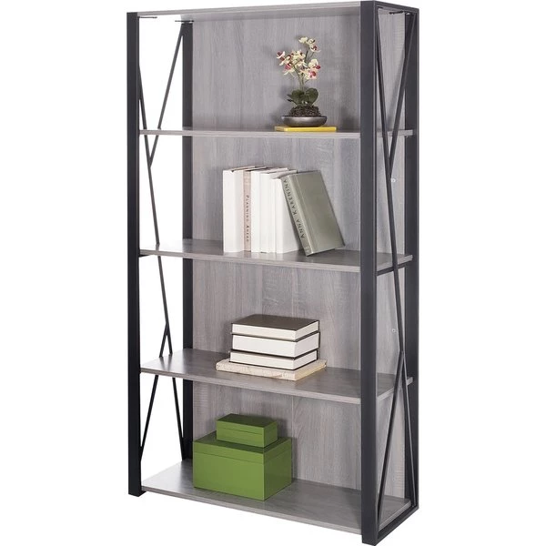Safco Mood Bookcases, 31 3/4w x 12d x 59h, Gray - Image 2