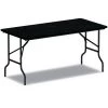 Alera Rectangle Folding Table, 48" W, 23.78" L, 29" H, Black Top, Melamine