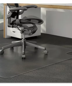 Alera Moderate Use Studded Chair Mat for Low Pile Carpet, 45x53, W Lip, Clr