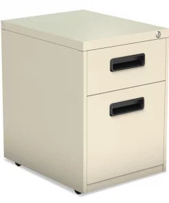 Alera Two-Drawer Metal Pedestal File, 14.96w x 19.29d x 21.65h, Putty