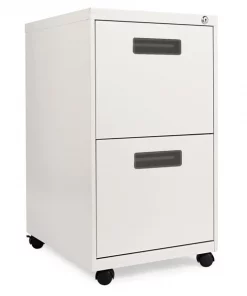Alera Two-Drawer Metal Pedestal File, 14.96w x 19.29d x 27.75h, Light Gray