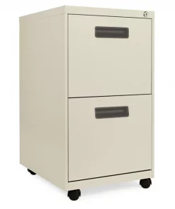 Alera Two-Drawer Metal Pedestal File, 14.96w x 19.29d x 27.75h, Putty