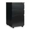 Alera Three-Drawer Metal Pedestal File, 14.96w x 19.29d x 27.75h, Black
