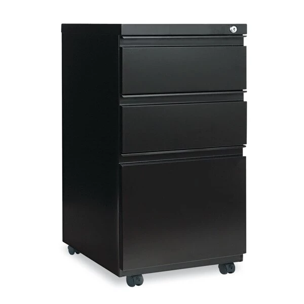 Alera Three-Drawer Metal Pedestal File, 14.96w x 19.29d x 27.75h, Black