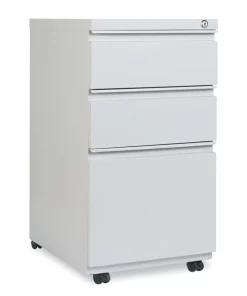 Alera Three-Drawer Pedestal File, 14.96w x 19.29d x 27.75h, Light Gray