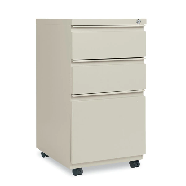 Alera Three-Drawer Metal Pedestal File, 14.96w x 19.29d x 27.75h, Putty