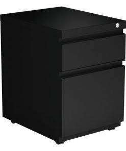 Alera Two-Drawer Metal Pedestal Box File, 14.96w x 19.29d x 21.65h, Black