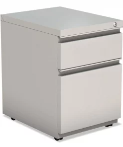 Alera 2-Drawer Metal Pedestal Box File, 14.96w x 19.29d x 21.65h, Light Gray
