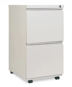 Alera Two-Drawer Metal Pedestal File, 14.96w x 19.29d x 27.75h, Light Gray