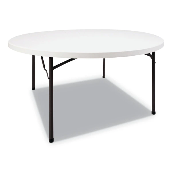 Alera Round Folding Table, 29.25" H, White Top, Resin