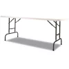 Alera Rectangle Folding Table, 72" W, 29.63" L, 29.25" to 37.13" H, White Top, Resin