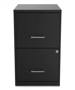 Alera® Soho Vertical File Cabinet, 2 Drawers: File/File, Letter, Black, 14" x 18" x 24.1"