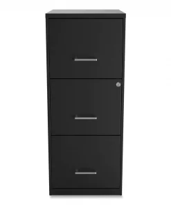 Alera® Soho Vertical File Cabinet, 3 Drawers: File/File/File, Letter, Black, 14" x 18" x 34.9"