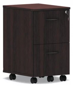 Alera Valencia Mobile File/File Pedestal, 15.38w x 20d x 26.63h, Mahogany
