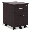 Alera Valencia Mobile Box/File Pedestal, 15.88w x 19.13d x 22.88h, Espresso
