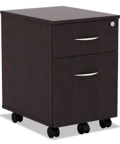 Alera Valencia Mobile Box/File Pedestal, 15.88w x 19.13d x 22.88h, Espresso