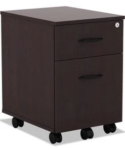 Alera Valencia Mobile Box/File Pedestal, 15.88w x 19.13d x 22.88h, Mahogany