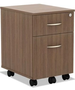 Alera Valencia Mobile Box/File Pedestal, 15.88w x 19.13d x 22.88h, Walnut