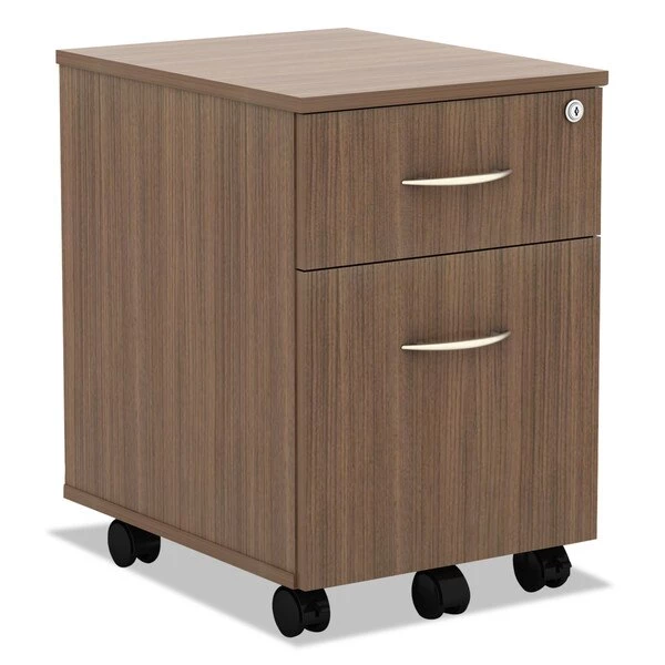 Alera Valencia Mobile Box/File Pedestal, 15.88w x 19.13d x 22.88h, Walnut