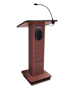 Amplivox Sound Systems Elite Lecterns with Sound System, 24w x 18d x 44h, Mahogany