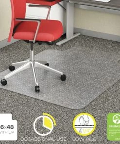 Deflecto Occasional Use Chair Mat, Low Pile Carpet, Roll, 36x48, Lipped, Clear