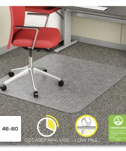 Deflecto Occasional Use Chair Mat, Low Pile Carpet, Roll, 46 x 60, Rect, Clear