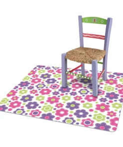Deflecto FashionMat Chair Mat, Rectangular, 35 x 40, Daisies