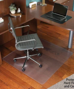 Es Robbins Floor+Mate, Hard Floor to Medium Pile Carpet to 0.75in, 46x48, Clear