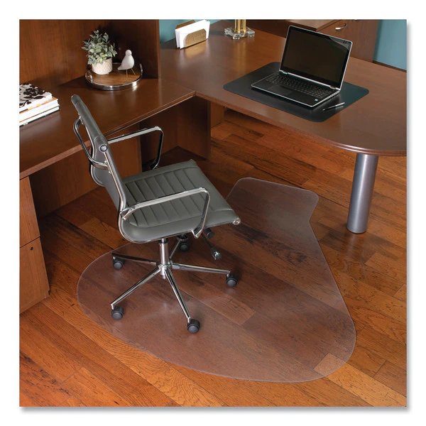 Es Robbins EverLife Workstation Chair Mat for Hard Floors, With Lip, 66x60, Clear