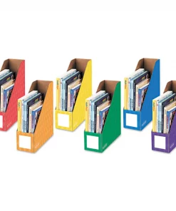 Bankers Box Cardboard Magazine File, 4 1/4 x 11 3/8 x 12 7/8, Assorted, PK6
