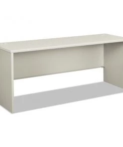 Desk Shell, 72" W, 30" H, Light Gray/Silver, Honeycomb-Core Steel